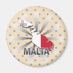 Malta-Flaggen-Karte 2,0 Magnet