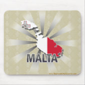 Malta-Flaggen-Karte 2,0 Mousepad (Vorne)