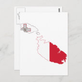 Malta-Flaggenkarte Postkarte (Vorne/Hinten)