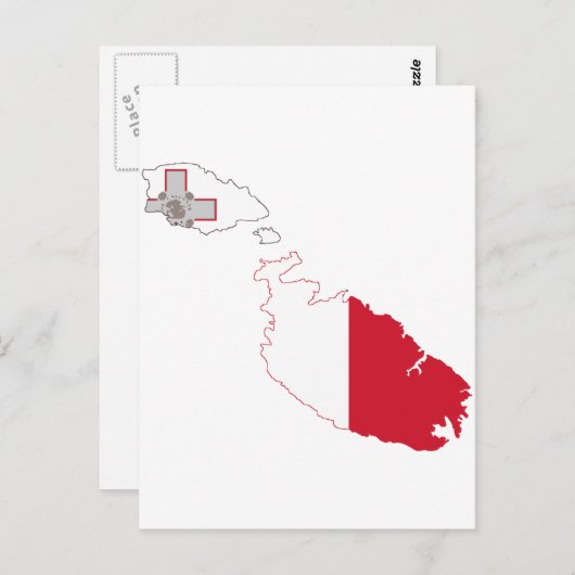 Malta-Flaggenkarte Postkarte (Vorne/Hinten)
