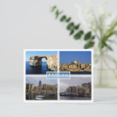 Malta - Gozo Mt Azure Window - La Valletta - Postkarte (Stehend Vorderseite)