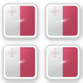 Malta-Hochglanzflagge Aufkleber (Vorderseite)