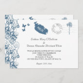 Malta Hochzeitseinladung in Malta Blue Einladung (Vorne/Hinten)