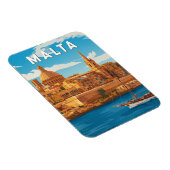 Malta Illustration Reise Kunst Vintage Magnet (Rechte Seite)