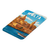 Malta Illustration Reise Kunst Vintage Magnet (Linke Seite)