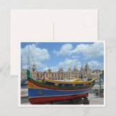 Malta Insel Gozo Fischerboot Foto Postkarte (Vorne/Hinten)