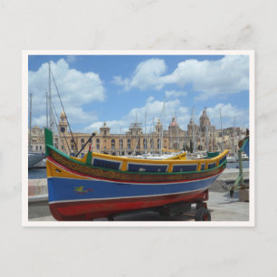 Malta Insel Gozo Fischerboot Foto Postkarte