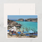 Malta-Inselsommer-Strandfoto Postkarte (Vorne/Hinten)