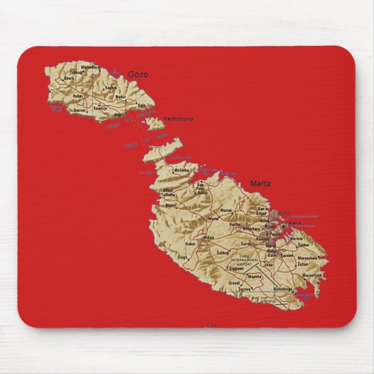 Malta-Karte Mousepad (Vorne)