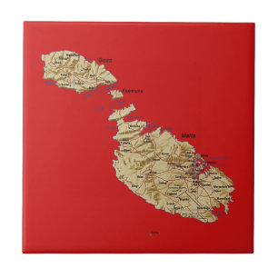Malta-Kartenkachel Fliese