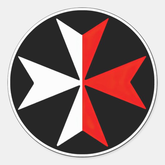 Malta Knights Cross Sticker White and Red Malteser (Vorderseite)