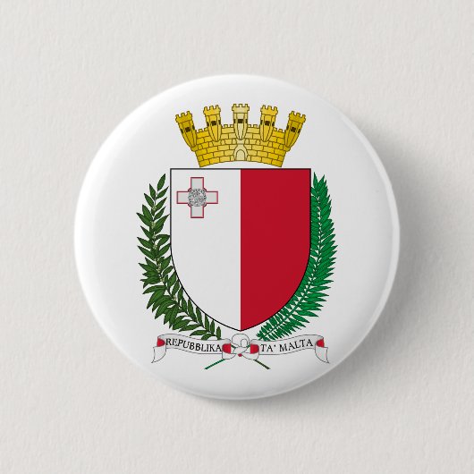 Malta Landeswappen Symbol Emblem Flagge Button (Vorderseite)
