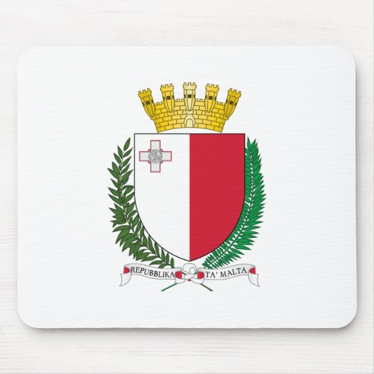 Malta Landeswappen Symbol Emblem Flagge Mousepad (Vorne)