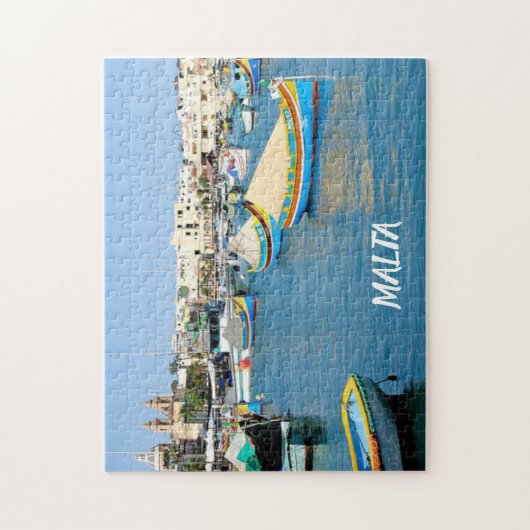 Malta Landschaftlich View Traditionelle Boote Puzzle (Vertikal)