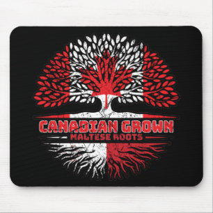 Malta Maltese Canadian Canada Tree Roots Flag Mousepad