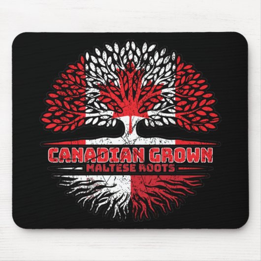 Malta Maltese Canadian Canada Tree Roots Flag Mousepad (Vorne)