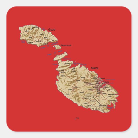 Malta Map Sticker (Vorderseite)