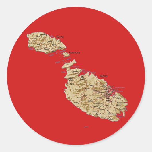Malta Map Sticker (Vorderseite)