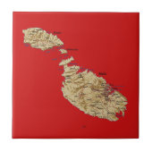Malta Map Tile Fliese (Vorderseite)