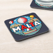 Malta Mediterranean Island National Getränkeuntersetzer (Linke Seite)