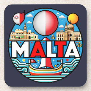 Malta Mediterranean Island National Getränkeuntersetzer