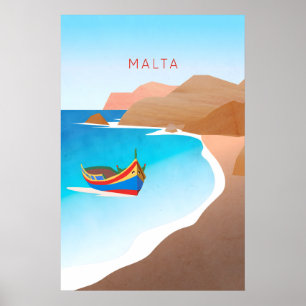 Malta Minimales Reiseplakat Poster