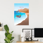 Malta Minimales Reiseplakat Poster (Heimbüro)
