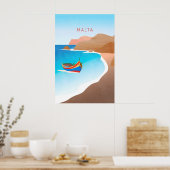 Malta Minimales Reiseplakat Poster (Küche)