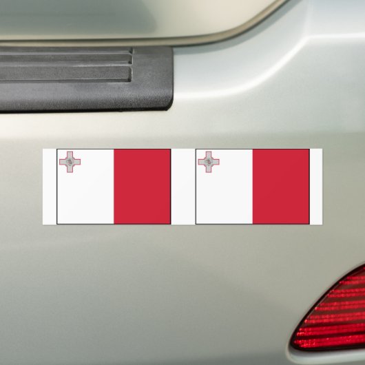 Malta mit Grenze, Malta-Flagge Autoaufkleber (Auf Auto)