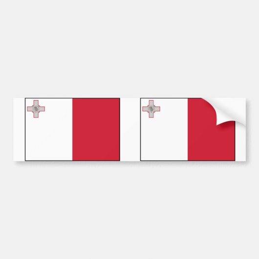 Malta mit Grenze, Malta-Flagge Autoaufkleber (Vorne)