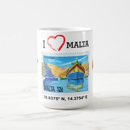 Malta mit Luzzu Personalisierter Name Designed Tas Kaffeetasse (Mittel)