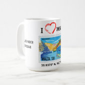 Malta mit Luzzu Personalisierter Name Designed Tas Kaffeetasse (Vorderseite Links)