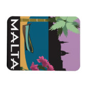 Malta mit Vintage-Reiseanschauung Magnet (Horizontal)