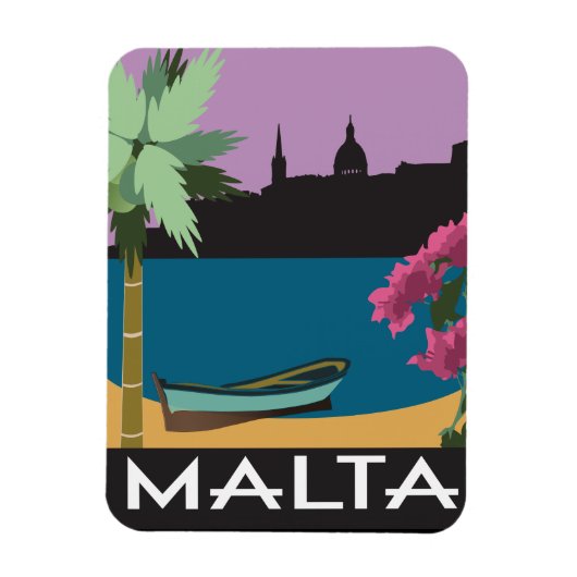 Malta mit Vintage-Reiseanschauung Magnet (Vertikal)