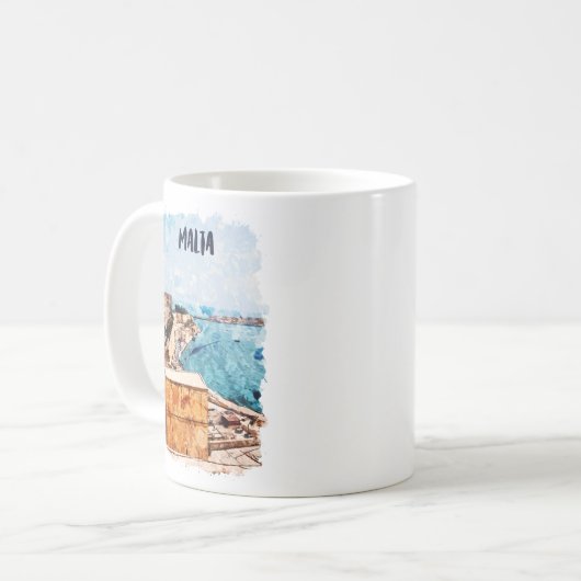 Malta Mittelmeer Island View Kaffeetasse (Vorderseite Links)