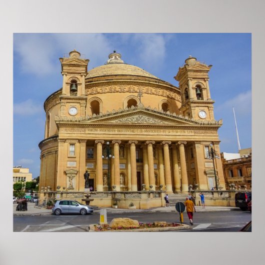 Malta Mosta Rotunda Mediterranean Island Photo Poster (Vorne)