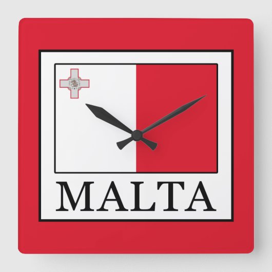 Malta Quadratische Wanduhr (Vorderseite)