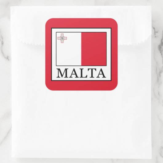 Malta Quadratischer Aufkleber (Tasche)