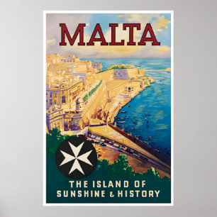 Malta-Reiseposter Mittelmeer-Druck Insel-Kunst Poster