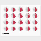 Malta Ripped Flag Classic Round Sticker (Blatt)