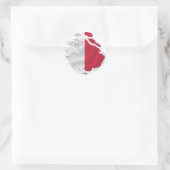 Malta Ripped Flag Classic Round Sticker (Tasche)