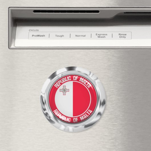 Malta Runde Emblem Magnet (In Situ (Geschirrspüler))