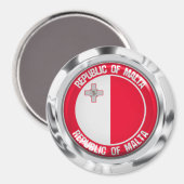 Malta Runde Emblem Magnet (Vorderseite/Rückseite)
