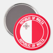 Malta Runde Emblem Magnet (Vorderseite/Rückseite)
