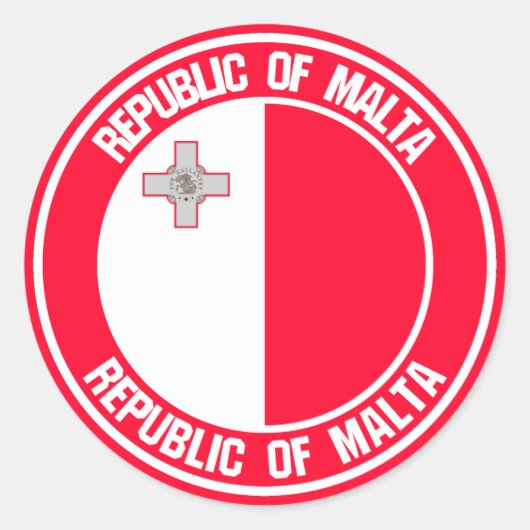 Malta Runde Emblem Runder Aufkleber (Vorderseite)