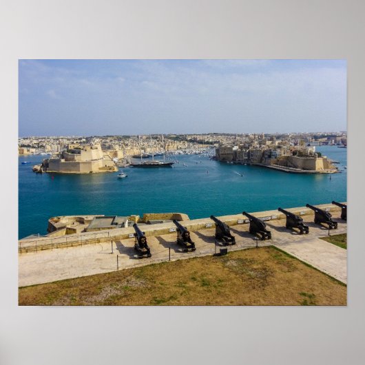 Malta Saluting Battery Cannons Grand Harbour Poster (Vorne)