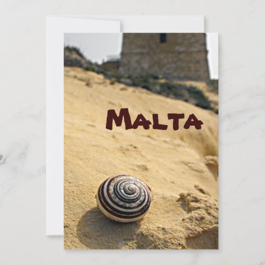 Malta Sand, Muschel und Tower Feiertagskarte (Vorderseite)