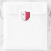 Malta Silver Shield Flag Quadratischer Aufkleber (Tasche)