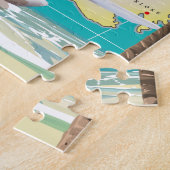 Malta Strand & Karte Reiseplakat Puzzle (Seite)