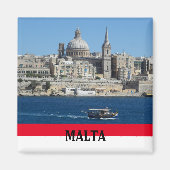 Malta Szene von Valletta und Hafen Souvenir Magnet (Vorne)